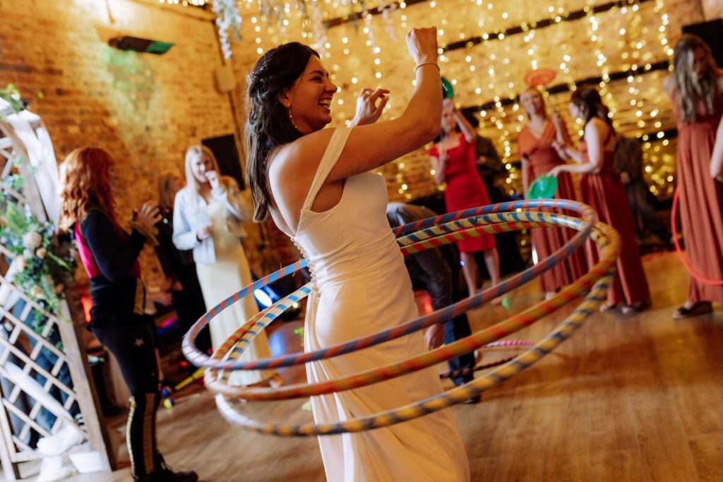 Hoola hooping bride